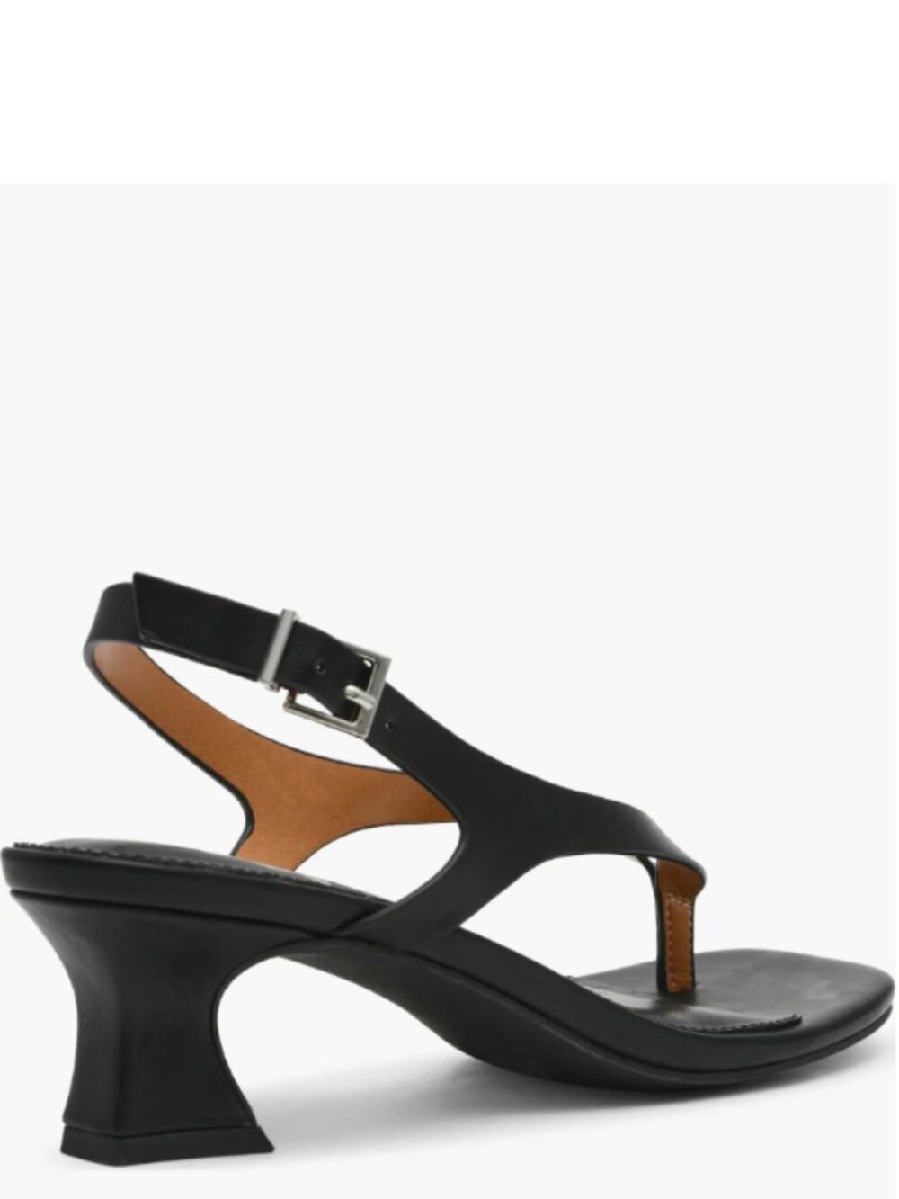Dolce Vita Black Leather Thong Sandal with Buckle